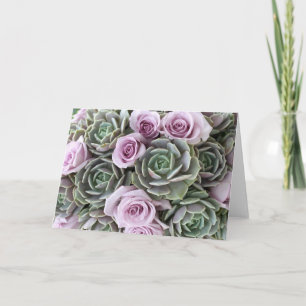 Lavendel rozen en echeverias kaart
