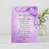 Lavendel rozen Huwelijksuitnodigingen, elegant Kaart (Staand voorkant)