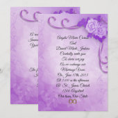 Lavendel rozen Huwelijksuitnodigingen, elegant Kaart (Voorkant / Achterkant)