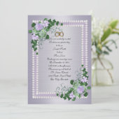 Lavendel Rozen officiële huwelijksuitnodiging Kaart (Staand voorkant)