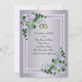 Lavendel Rozen officiële huwelijksuitnodiging Kaart (Achterkant)