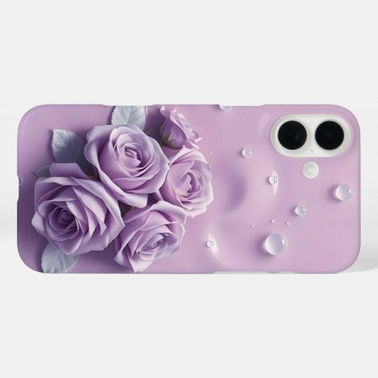 Lavendel Rozen op Lila Mist iPhone Case (Achterkant (horizontaal))