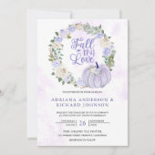 Lavendel Rozen Pompoen Foto QR Code Trouwen Kaart (Voorkant)
