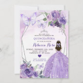 Lavendel Rozen Prinses Quinceañera Vlinder Kaart (Voorkant)