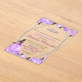 Lavendel Rozen Quinceanera Acryl Uitnodigingen (Laagn)