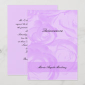 Lavendel Rozen Quinceanera Invitation Kaart (Voorkant / Achterkant)
