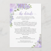 Lavendel Rozen rustieke Boho chique bruiloft Detai Informatiekaartje (Voorkant)
