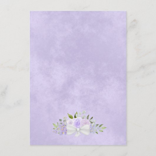 Lavendel Rozen rustieke Boho chique bruiloft Detai Informatiekaartje (Achterkant)