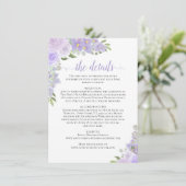 Lavendel Rozen rustieke Boho chique bruiloft Detai Informatiekaartje (Staand voorkant)