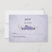 Lavendel Rozen Uitgenodigde RSVP-kaart RSVP Kaartje (Voorkant)