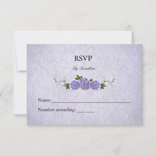 Lavendel Rozen Uitgenodigde RSVP-kaart RSVP Kaartje (Voorkant)