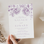 Lavendel Rozen Wonderful Wedding Kaart