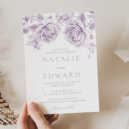 Lavendel Rozen Wonderful Wedding Kaart