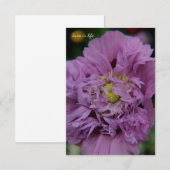 Lavendel Ruffly Poppy Notitiekaartje (Voorkant / Achterkant)