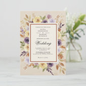 Lavendel Rustieke Bloemhuwelijk Kaart (Staand voorkant)