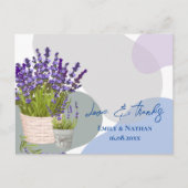 Lavendel Rustieke Paarse Bloemen Huwelijk Dank u Briefkaart (Voorkant)