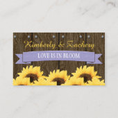 LAVENDEL RUSTIEKE ZONNEBLOEM ZITPLAATS KAART PLAATSKAARTJE (Achterkant)