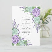 Lavendel Rustige Lente Bruiloft Kaart (Staand voorkant)