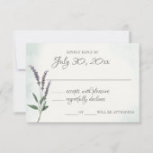 Lavendel Sage Wedding Response Kaart (Voorkant)