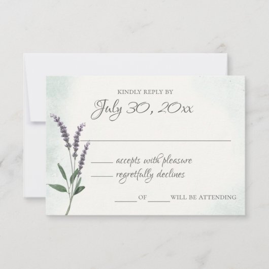 Lavendel Sage Wedding Response Kaart (Voorkant)