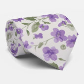 Lavendel & salie bloemendetail stropdas (Opgerold)