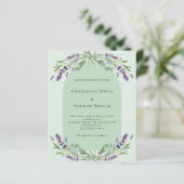 Lavendel salie boog foto budget bruiloft uitnodigi (Staand voorkant)