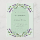 Lavendel salie boog foto budget bruiloft uitnodigi (Voorkant)