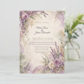 Lavendel Salie Bruiloft | Rustieke Boho Chic Kaart (Staand voorkant)