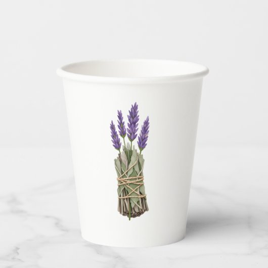 Lavendel Salie Bundel Boho Papieren Bekers (Voorkant)