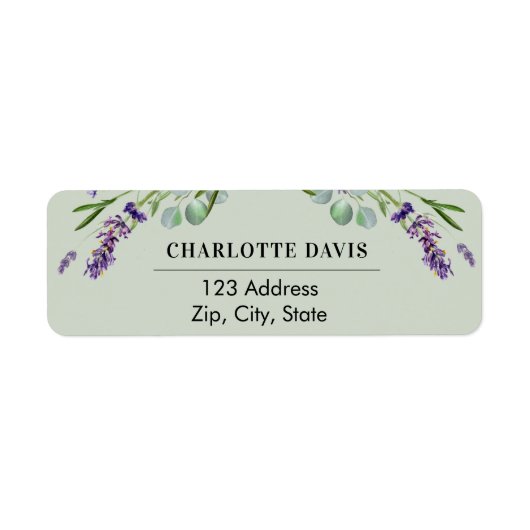 Lavendel salie groen eucalyptus retouradres etiket (Voorkant)