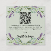 Lavendel salie groen QR code bruiloft RSVP Informatiekaartje (Voorkant)