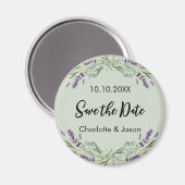 Lavendel salie groene bruiloft Save the Date magne Magneet (Voorkant / Achterkant)