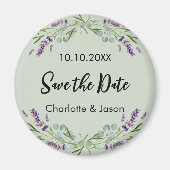 Lavendel salie groene bruiloft Save the Date magne Magneet (Voorkant)