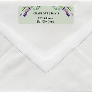 Lavendel salie groene eucalyptus retouradres etiket