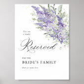 Lavendel & Saliegroen Bloem Bruiloft Gereserveerd Poster (Voorkant)