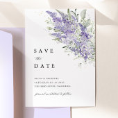 Lavendel & Saliegroen Bloemstuk Foto Bruiloft Save The Date