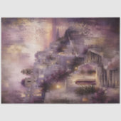 Lavendel Santorini Decoupage Zonsondergang Dorps K Tissuepapier (Voorkant)