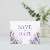 Lavendel Save the Date Briefkaart Elegant Paarse (Staand voorkant)