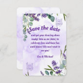 Lavendel Save The Date Kaart (Voorkant / Achterkant)