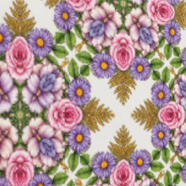 Lavendel Schatkamer | Sierlijk Bloem Medaillon Behang