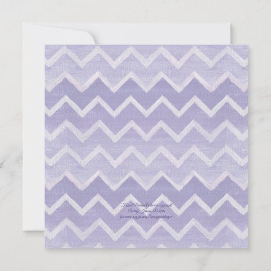 Lavendel Schattige Baby Olifantenkrans Floral Chev Kaart (Achterkant)