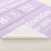 Lavendel Schattigee Baby geboorte Stats aankondigi Sherpa Deken (3/4)