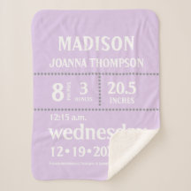 Lavendel Schattigee Baby geboorte Stats aankondigi