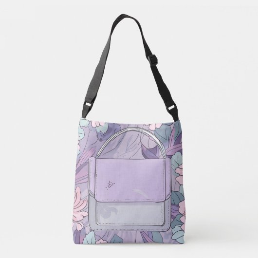 Lavendel Schoonheidstas AI-kunst Crossbody Tas (Achterkant)