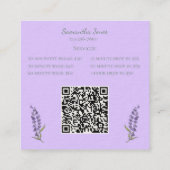 Lavendel Schrift Zakelijke Visitekaartje QR-code S (Achterkant)
