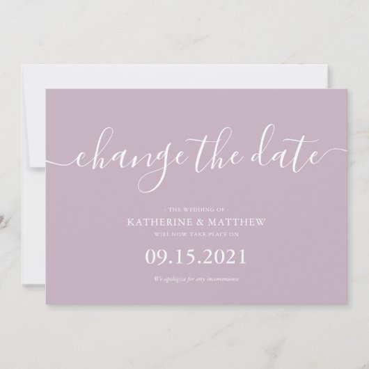 Lavendel Script Lettering Bewaar de Datum Trouwen Save The Date (Voorkant)