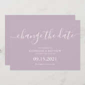 Lavendel Script Lettering Bewaar de Datum Trouwen Save The Date (Voorkant / Achterkant)