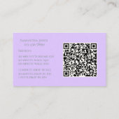 Lavendel Script Visitekaartje QR Code Service Menu (Achterkant)