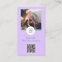 Lavendel Script Zakelijke Kaart QR Code Service Me