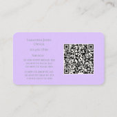 Lavendel Script Zakelijke Kaart QR Code Service Me Visitekaartje (Achterkant)